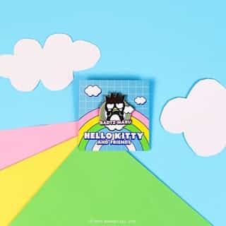 New month, new pin featuring #BadtzMaru! 🌈💞 Get our collectible Friend of the Month pin FREE when you spend $40 or more in Sanrio stores and online - no code needed! Link in bio to shop. #SanrioFOTM