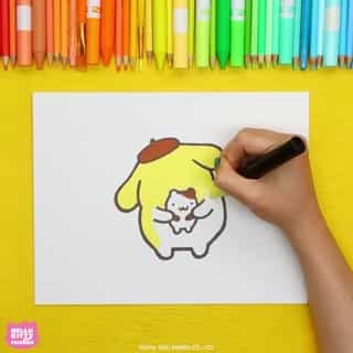 Get your drawing supplies ready because we're going to show you how to draw Pompompurin on the #HelloKittyandFriends YouTube channel today! 💛✏️ Link in bio✨