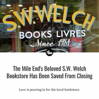 Good news!! The Mile End's beloved S.W. Welch bookstore will be sticking around for another two years!⁠
⁠
*Click the link in @mtlblog bio for the full story! ⁠
⁠
📸: S.W.Welch Bookseller via @facebook⁠
