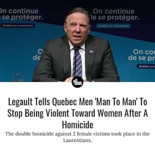Quebec Premier François Legault called on men to end violence against women "chez nous," during a press conference on March 3.⁠
⁠
*Click the link in @mtlblog bio for the full story! ⁠
⁠
📸: @francoislegault.pm ⁠
