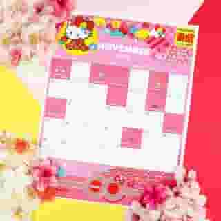 It's going to be a super sweet month... @hellokitty is our Friend of the Month for November! 💕🌸 Link in bio to download your free monthly calendar 🗓️✨ ⁠#Sanrio60 