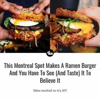 Oh yes, you read that right. The burger, made with certified Angus beef, is served between two ramen buns. ⁠
⁠
*Click the link in @mtlblog bio for the full story! ⁠
⁠
📸: @sainthoublon⁠
⁠
⁠
