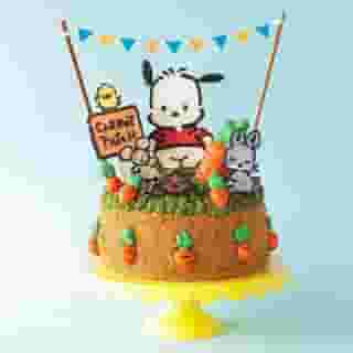 Did you know Pochacco is a vegetarian? His favorite vegetables are carrots 🥕So join this fun-loving pup and his pals for a delicious (early) birthday celebration! Visit the link in bio for this #Pochacco Carrot Patch Cake 🎂recipe by @thirstyfortea. 