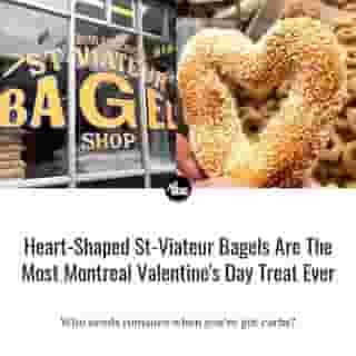 These heart-shaped bagels might just be the best thing about Valentine's Day 2021. 🥯😍⁠
⁠
*Click the link in @mtlblog bio for the full story! ⁠
⁠
📸: Heidi De Vries via @flickr & @stviateurbagel⁠
