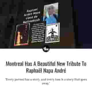 A new light projection on the outside wall of the Open Door organization "honours the resilience of Aboriginal people experiencing homelessness and pays tribute to Raphaël Napa André. ⁠
⁠
*Click the link in @mtlblog bio for the full story! ⁠
⁠
📸: @val_plante⁠
⁠
⁠
⁠
