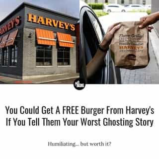 Nothing stings more than ghosting. But at least some lucky Canadians will get a chance to soothe that pain with a free Harvey's burger.⁠
⁠
*Click the link in @mtlblog bio for the full story! ⁠
⁠
📸:  @harveys⁠
