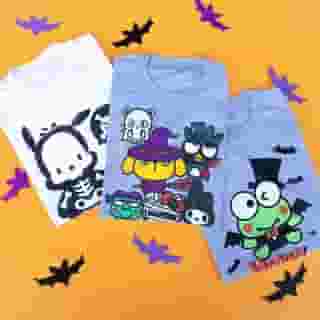 Get in the spooky spirit with your favorite #Sanrio friends 👻🦇💜 Link in bio to shop #Halloween tees and more! 