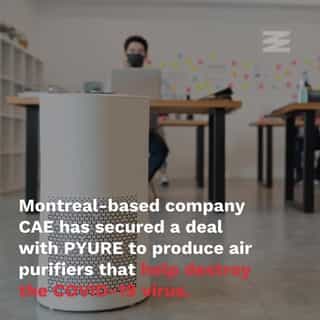 Montreal-based company CAE has secured a deal with PYURE to produce air purifiers that help destroy the COVID-19 virus in the air and on surfaces.⁠
⁠
*Click the link in @mtlblog bio for the full story! 