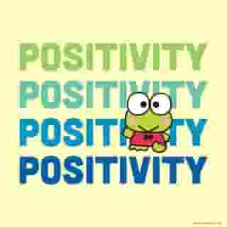 Stay positive 💚✨ Link in bio to shop this design on a tee! #MondayMotivation #Keroppi 