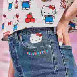 Too cute to handle 🎀 Select styles available in-store and online at @levis. Visit the link in bio to shop. #LevisxHelloKitty #HelloKitty45