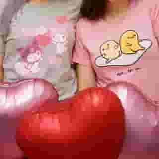 Looking for the sweetest gift? 💖 Shop @amazon exclusive tees in time for #ValentinesDay. Link in bio! #MyMelody #Kuromi #Gudetama