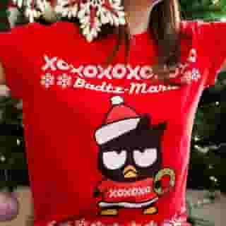 Holiday tees that sleigh ❄️ Click the link in our bio to find more of your favorite #Sanrio characters in their holiday best! #BadtzMaru #Gudetama #HelloKitty