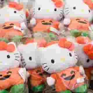 It's pumpkin season at @TanakaFarms! Visit the link in the bio to shop for a-gourd-able #HelloKitty pumpkin product fresh from the farm.🎃