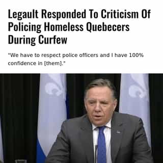 In a press conference on January 21, Premier François Legault responded to criticism surrounding his refusal to exempt Quebec's homeless population from curfew.⁠
⁠
*Click the link in @mtlblog bio for the full story! ⁠
⁠
📸: François Legault @facebook