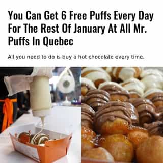 From January 11 to January 31, head into any Mr. Puffs location to buy a cup of artisanal hot chocolate and get six Puffs totally free.⁠
⁠
*Click the link in @mtlblog bio for the full story! ⁠
⁠
📸: @mrpuffscanada⁠

