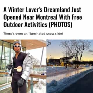 Located in Sainte-Catherine, Quebec, the nature park currently boasts an illuminated snow slide and weekend DJ, as well as ice skating, snowshoe trails and more.⁠
⁠
*Click the link in @mtlblog bio for the full story! ⁠
⁠
📸: @franc_barth & @ruslan_insurance⁠
