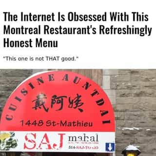 We spoke to owner Feigang Fei about his newfound fame...⁠
⁠
And the decision to caption his orange beef with "This one is not THAT good. Anyway, I am not big fan of North American Chinese food and it's your call." ⁠
⁠
*Click the link in @mtlblog bio for the full story! ⁠
⁠
📸: @auntdai⁠
⁠
⁠
