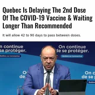 Quebec officials say the province will delay administering the second dose of the COVID-19 vaccine to Quebecers who have already received the first dose.⁠
⁠
*Click the link in @mtlblog bio for the full story! ⁠
⁠
📸: @francoislegault.pm⁠
