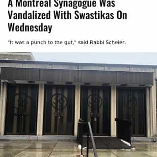 One of Montreal's largest synagogue was vandalized with anti-Jewish graffiti on January 13 when four swastikas were spray-painted on its front doors. ⁠
⁠
*Click the link in @mtlblog bio for the full story! ⁠
⁠
📸: Adam Scheier via @facebook⁠
