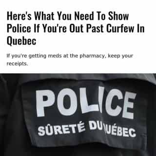 In a press conference on January 7, Deputy Premier Geneviève Guilbault explained what you're expected to show police if that happens. ⁠
⁠
*Click the link in @mtlblog bio for the full story! ⁠
⁠
📸: @sureteduquebec⁠
