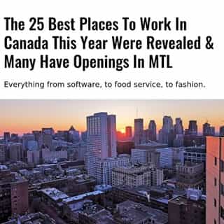 Glassdoor just released its Top 25 Places To Work In Canada 2021 list.⁠
⁠
*Click the link in @mtlblog bio for the full story! ⁠
⁠
📸: S. Nou via @Unsplash⁠
