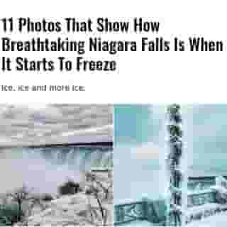 Niagara Falls turns into an icy winter wonderland every year when the water freezes and the mist from the falls turn nearby lamp posts, railings, trees and more into ice sculptures.⁠
⁠
*Click the link in @mtlblog bio for the full story! ⁠
⁠

