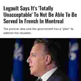 A recent report by the Journal de Montréal claimed that 16 out of 31 downtown businesses visited by its investigators greeted them in "unilingual" English. ⁠
⁠
*Click the link in @mtlblog bio for the full story! ⁠
⁠
📸: @francoislegault.pm⁠
⁠
#quebecois #quebecoise #montreallife #quebeclife #quebeccanada ⁠
