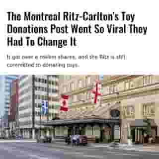A hugely popular post from the Ritz-Carlton Hotel in Montreal caught the hotel and Fondation CHU Sainte-Justine by surprise on Monday morning, prompting organizers to adjust it.⁠
⁠
*Click the link in @mtlblog bio for the full story! ⁠
⁠
📸: Michel Bussieres via @dreamstime ⁠
⁠
#quebeclife #montreallife #montrealcity #montrealigers #montreality