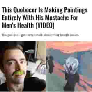 One local man is taking his dedication to Movember to new (artistic) heights by making paintings with his mustache to raise money and awareness for men's health causes.⁠
⁠
*Click the link in @mtlblog bio for the full story! ⁠
⁠
📸: Courtesy of Henry Myers⁠
⁠
#montrealartist #mtlartist #movember #mtlart⁠
