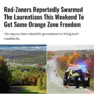 Sainte-Adèle and Saint-Sauveur in the Laurentians, still in the orange zone, were reportedly swarmed with people from red zones over the weekend of November 7 and 8 because they wanted to take advantage of open restaurants and activities, despite the bans⁠
⁠
*Click the link in @mtlblog bio for the full story! ⁠
⁠
📸: @sommet_saint_sauveur & @sureteduquebec⁠
⁠
#quebecnews #redzone #laurentians ⁠
