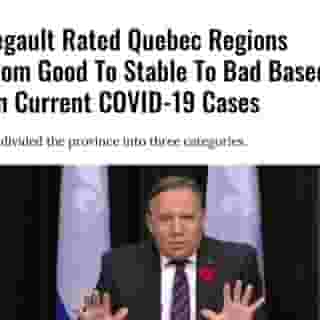 In a press conference on November 10, Premier François Legault rated Quebec regions based on current COVID-19 cases using three categories: good, stable and not good.  ⁠
⁠
*Click the link in @mtlblog bio for the full story! ⁠
⁠
📸: @francoislegault.pm⁠
⁠
#mtl #montreal #quebec #covid #covid19⁠
