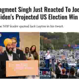 The NDP leader took to Twitter to congratulate the president-elect after multiple networks projected Biden winning the election. Singh also quoted former NDP leader Jack Layton.⁠
⁠
*Click the link in @mtlblog bio for the full story! ⁠
⁠
📸: @jagmeetsingh & @joebiden⁠
⁠
#canada #usa #election #biden #harris #singh