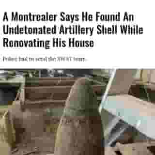 In a viral Reddit post, a user said he found an undetonated artillery shell in his Montreal house while digging.⁠
⁠
*Click the link in @mtlblog bio for the full story! ⁠
⁠
📸: u/clark_harrison via @reddit⁠
⁠
#reddit #montrealnews #montrealstory 