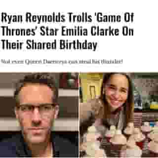 If you didn't already get the very important memo, it's Ryan Reynolds' and Emilia Clarke's birthday today. Unfortunately, for the Game of Thrones star, Reynolds doesn't like to share.⁠
⁠
*Click the link in @mtlblog bio for the full story! 👈⁠
⁠
📸: @vancityreynolds & @emilia_clarke⁠
⁠
#vancityreynolds #ryanreylonds #emiliaclarke #gameofthrones