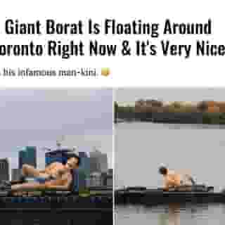 Toronto-based PR firm Golin tells Narcity that the inflatable man will be parading down the waterfront today to promote the sequel, Borat 2.⁠
⁠
*Click the link in our bio for the full story! 👈⁠
⁠
📸: @golin.global & AMAwithAMA via @twitter⁠
⁠
#borat2 #sachabarencohen #toronto⁠
⁠
