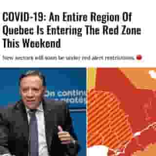 The transmission of COVID-19 continues to grow in some areas of Quebec. On October 21, public health announced that the entire Mauricie-et-Centre-du-Québec region has been declared a red zone.⁠
⁠
Click the link in @mtlblog bio for the full story! ⁠
⁠
📸: @francoislegault.pm⁠
⁠
#mtl #quebec #qcnews #quebecnews #redalert #covid⁠

