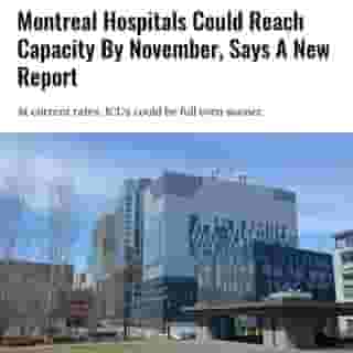 Projections from an October 7 report by L'Institut national d'excellence en santé et services sociaux (INESSS) suggest that some hospitals in Quebec — particularly those in Montreal and nearby regions — could reach capacity by November if the COVID-19 transmission rate remains constant or rises.⁠
⁠
Click the link in @mtlblog bio for the full story! ⁠
⁠
📸: Meunierd via @dreamstime⁠
⁠
#mtl #covid #covid19 #montreal #coronavirus #covidqc⁠
