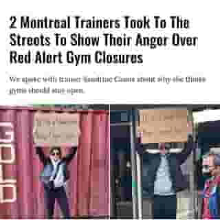 They held up signs around Montreal that said "If it's a health crisis, keep gyms open."⁠
⁠
Click the link in @mtlblog bio for the full story! ⁠
⁠
📸: @sweetdrine & @baderalkhateeb⁠
⁠
#mtl #montreal #gyms #trainers ⁠
