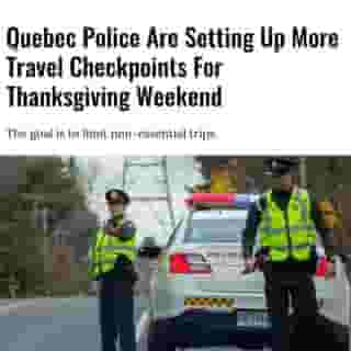 Quebec police are setting up checkpoints in an effort to limit non-essential travel and "protect areas that are still at lower alert."⁠
⁠
Click the link in @mtlblog bio for the full story! ⁠
⁠
📸: @sureteduquebec⁠
