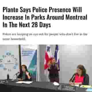 With rising COVID-19 cases moving Montreal into the red zone, the city is heavily discouraging social gatherings between people who don’t reside at the same address — including friends and family members who meet at parks.⁠
⁠
Click the link in @mtlblog bio for the full story! ⁠
⁠
📸: @sante_montreal⁠
⁠
#mtl #montreal #police #policemtl⁠
