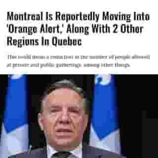 BREAKING: According to Radio-Canada, "All indications are that the Montreal, Quebec City (Capitale-Nationale) and Chaudière-Appalaches regions will go on a moderate orange alert in the next few hours." ⁠
⁠
Click the link in @mtlblog bio for the full story.⁠
⁠
📸: @francoislegault.pm⁠
⁠
#mtl #quebec ##mtlnews #covid #coronavirus⁠
