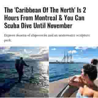 Since COVID-19 is making international travel harder, we'll fill you in on a local secret. There's a place nicknamed "The Caribbean Of The North" because of its clear waters and it's only two hours by car from Montreal.⁠
⁠
Click the link in @mtlblog bio for the full story! ⁠
⁠
📸: @montrealscuba & @mindbodygoals⁠
⁠
#mtl #montreal #roadtrip⁠
