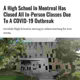 At a press conference Thursday morning, Montreal Regional Public Health Director Dr. Mylène Drouin confirmed that Herzliah High School in Montreal has closed all in-person classes for a period of two weeks in response to a COVID-19 outbreak.⁠
⁠
Click the link in @mtlblog bio for the full story! ⁠
⁠
📸: @googlemaps⁠
⁠
#covid #covid19 #montrealnews⁠
