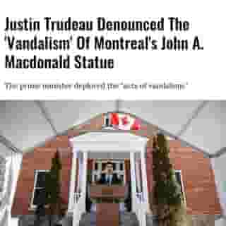 On Monday, Canadian Prime Minister Justin Trudeau reacted to the toppling of Montreal's Sir John A. Macdonald statue, denouncing what he called "acts of vandalism."⁠
⁠
Click the link in @mtlblog bio for the full story! ⁠
⁠
📸: @justinpjtrudeau⁠
