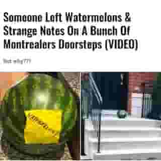 Almost a whole street woke up to find watermelons on their doorsteps... 🍉⁠
⁠
Click the link in @mtlblog bio for the full story! ⁠
⁠
📸: Courtesy of Elana Sadeh Zeitoune⁠
