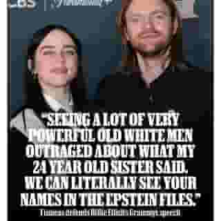 @finneas defended his sister @billieeilish after she was criticized for her Grammys acceptance speech. The Song of the Year winner spoke out against ICE while accepting the award on Sunday night – read more at the link in our bio. 📷 Julian Hamilton/WireImage