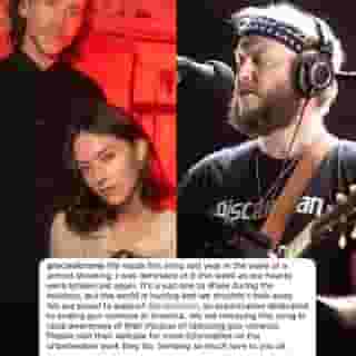 This holiday season, collaborators @gracieabrams, aarondessner, and @boniver are honoring victims of gun violence with the charity single “Sold Out.” "It’s a sad one to share during the holidays, but the world is hurting and we shouldn’t look away," the collaborators said in a statement. Details at the link in bio. 📷 Gus Stewart/Redferns, @polkimaging/Getty