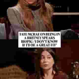 Don't expect to see Tate McRae in a Britney Spears biopic. In our new video interview with the cover star, McRae says she doesn't act and doesn't see the resemblance either: "I feel like I look nothing like her or sound nothing like her." Hit the link in bio to watch the full video interview.