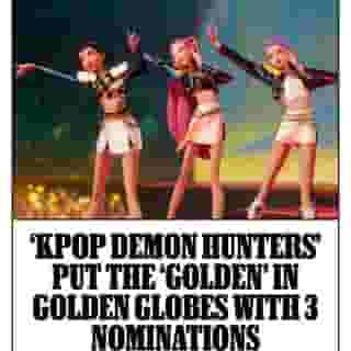 'KPop Demon Hunters' continues its streak as one of this year’s biggest runaway hits. The popular Netflix film has scored three nominations at the 2026 Golden Globes: Best Motion Picture, Animated, as well as Cinematic and Box Office Achievement, while "Golden" is up for Best Original Song. Read more at the link in bio.