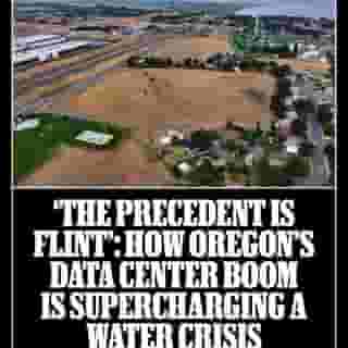 "The Precedent is Flint" — Amazon has come to Oregon’s eastern farmland, worsening a water pollution problem that’s been linked to cancer and miscarriages. Read Rolling Stone's investigation at the link in bio, in collaboration with @fernnews. 📷 Jenny Kane/AP, Food & Water Watch and Oregon Rural Action